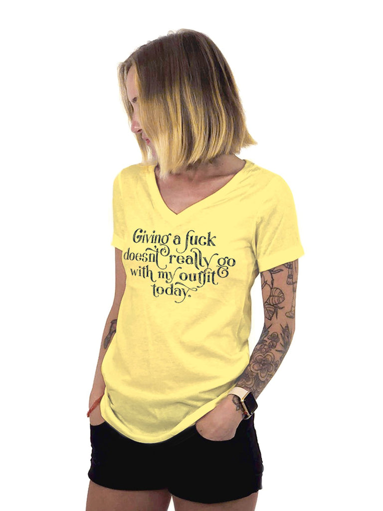 T-shirt - Doesn't Really Go - Womens Vneck