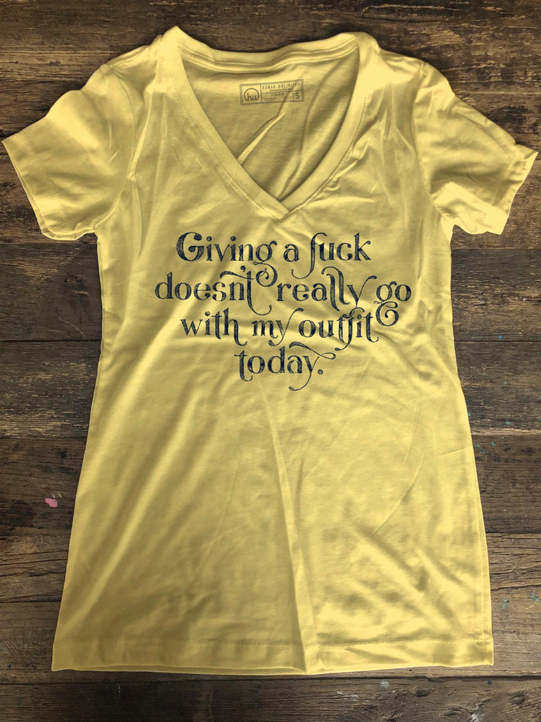 T-shirt - Doesn't Really Go - Womens Vneck