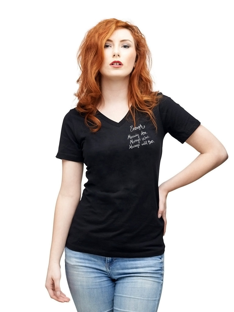 T-shirt - Enough - Womens Vneck