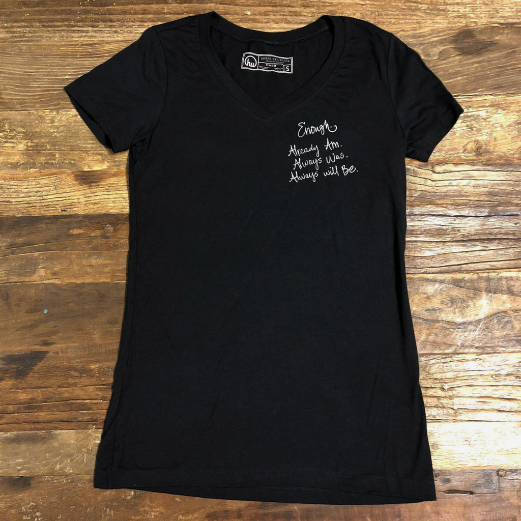 T-shirt - Enough - Womens Vneck