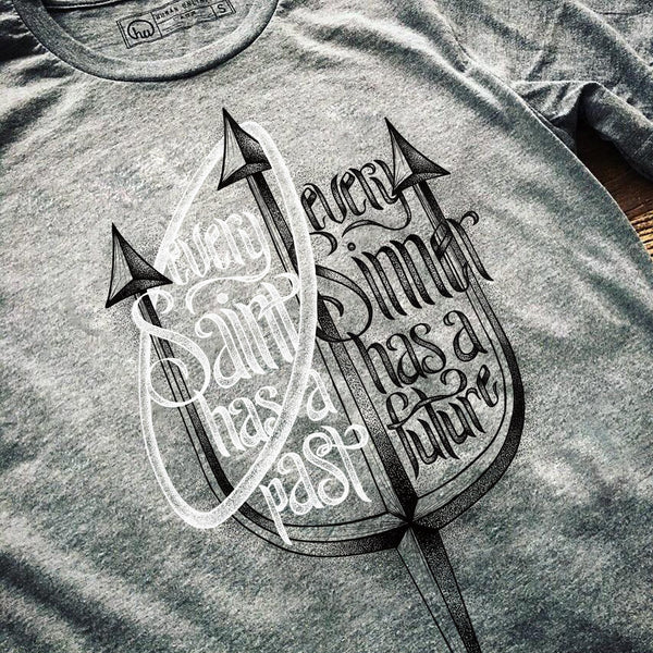 T-shirt-m - Gray Every Saint Every Sinner Shirt - Unisex