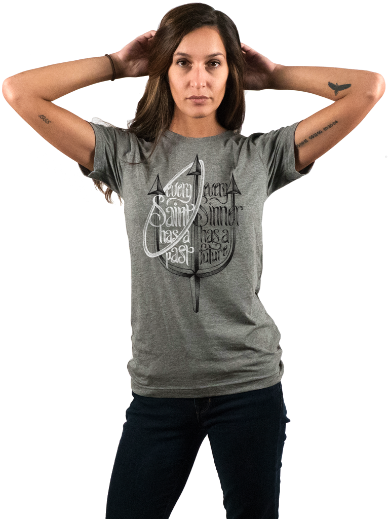 T-shirt-m - Gray Every Saint Every Sinner Shirt - Unisex