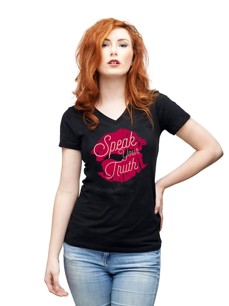 T-shirt - Speak Your Truth - Womens V-Neck