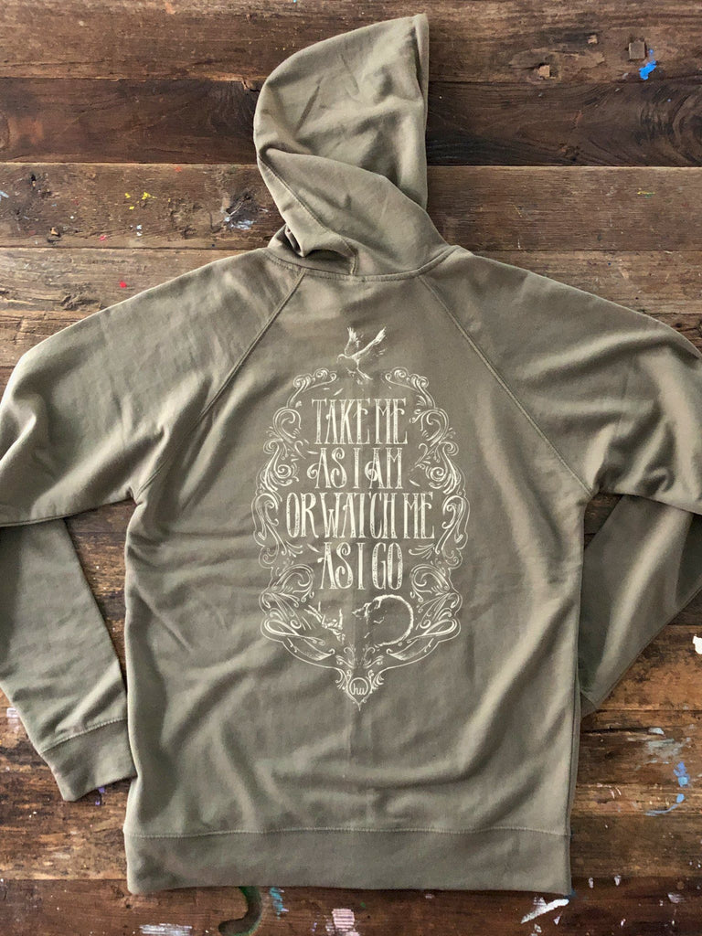 T-shirt - Take Me As I Am Or Watch Me As I Go - Lightweight Zipper Hoodie - Unisex