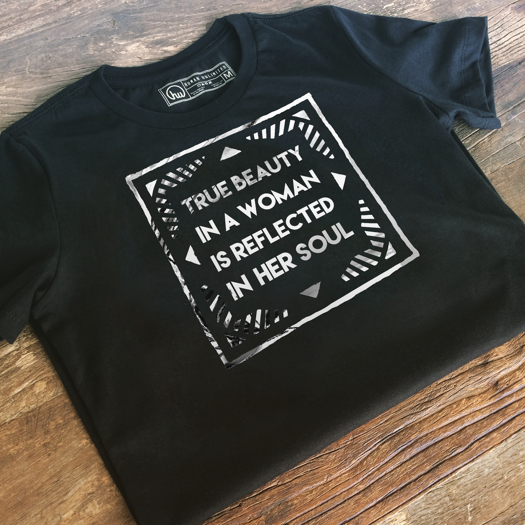 T-shirt - True Beauty - Silver Foil Print - Unisex