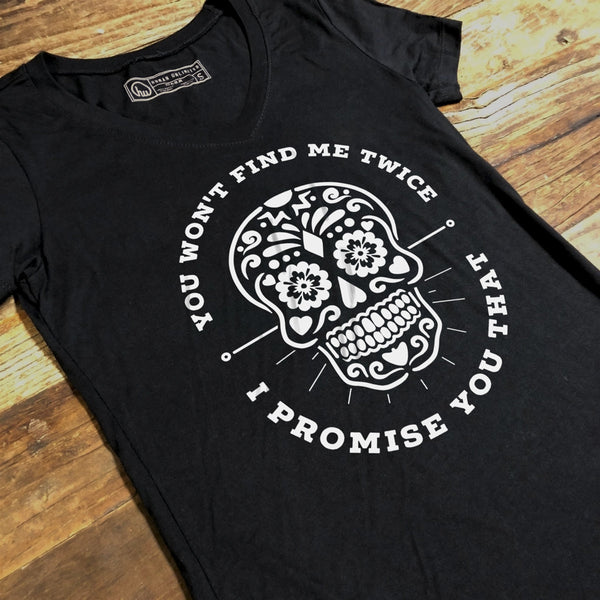 T-shirt - Won't Find Me Twice - Womens Vneck